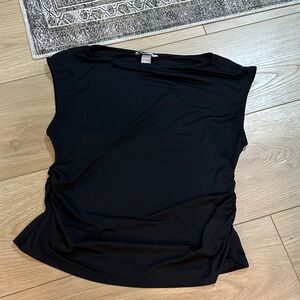 H&M Black Sleeveless Ruched Side Tank
